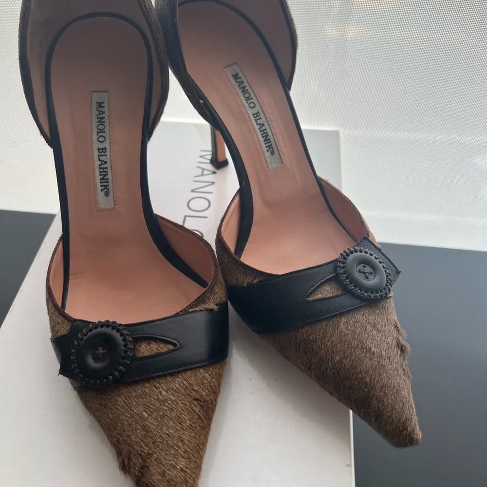 COPY-4 inch heels Manolo Blahnik’s size 40 1/2 fits about a 9 1/2 size 10 NO BOX
